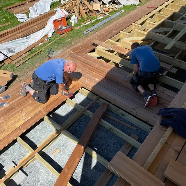 Prosjektbilde: Uteplass og trapper på tomannsbolig i Gjøvik