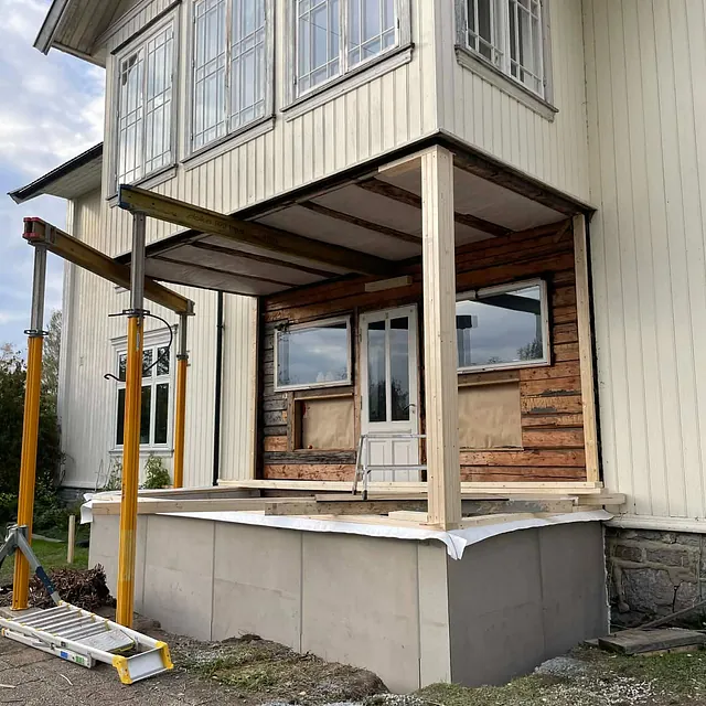 Prosjektbilde: Innbygging glassveranda