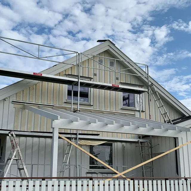 Prosjektbilde: Takoverbygg terrasse villa på Kapp